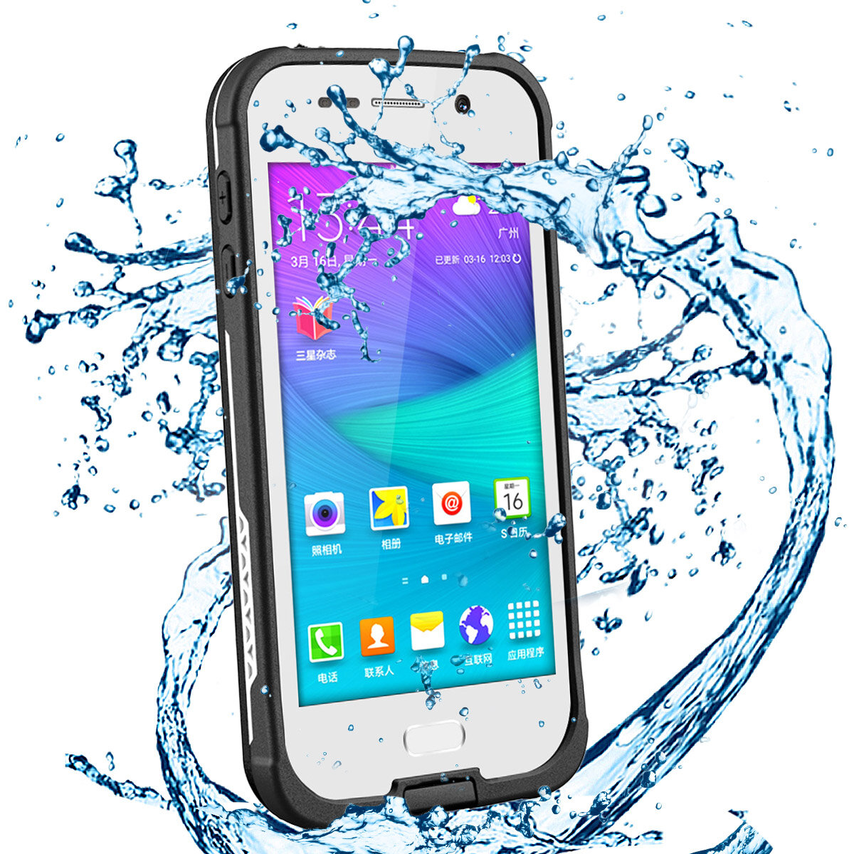 ELEGIANT voor Samsung S6 Waterdichte behuizing Transparant touchscreen Schokbestendig Beschermhoes m