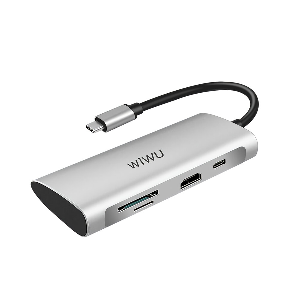 WiWU Alpha 731HP 7-in-1 USB-C Hub Type-C naar USB3.0 Adapter HD Converter SD / TF-kaartlezer PD Snel