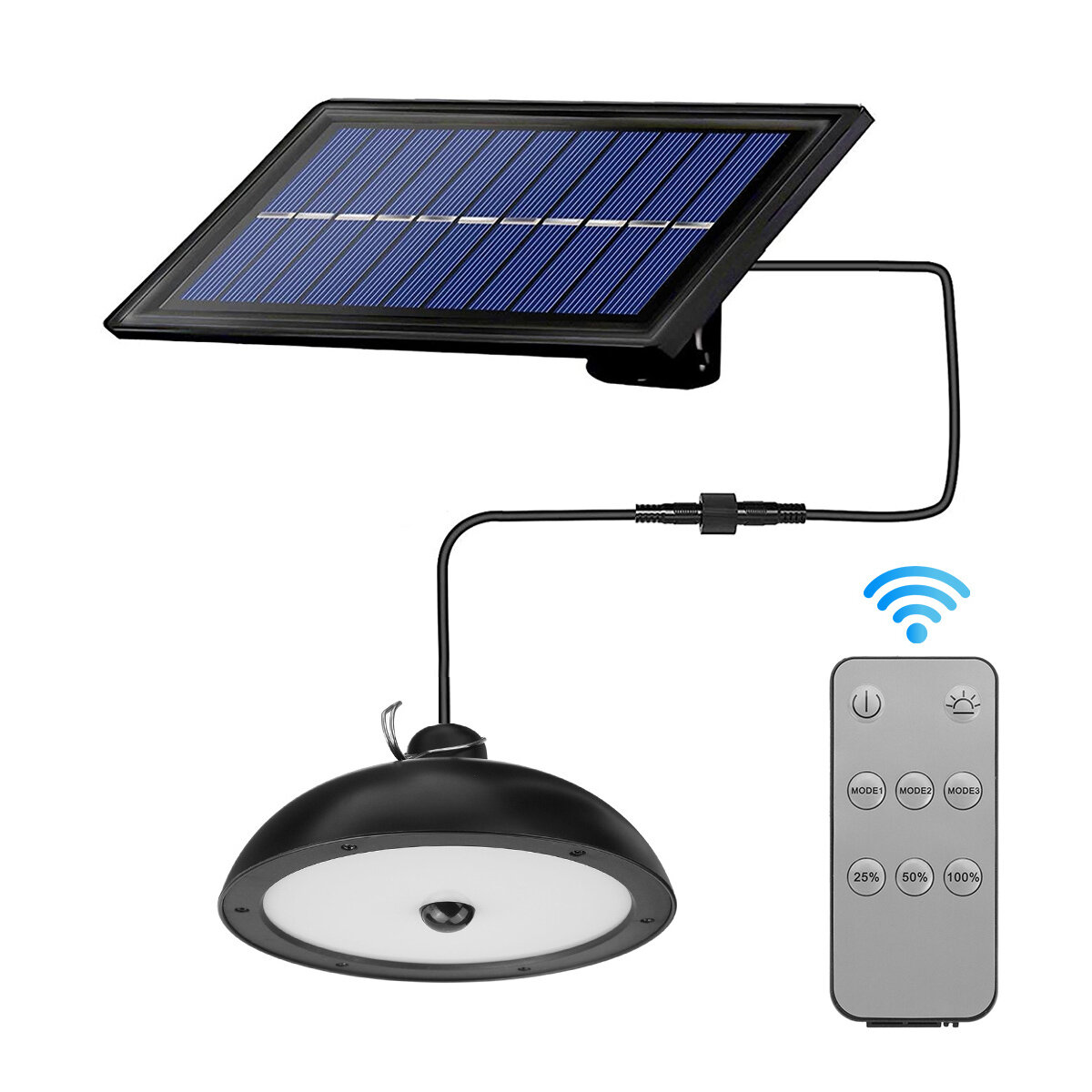 50W 900LM Solar Wall Lamp with Remote Control Polycrystalline Induction Pendant Light Waterproof Sup