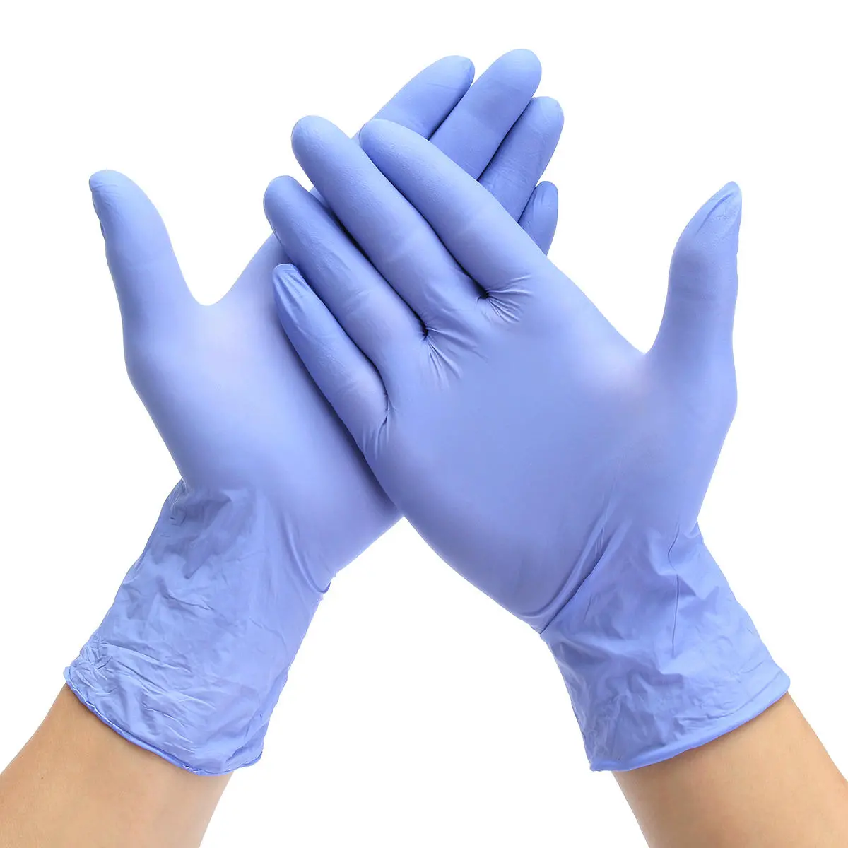 100Pcs Disposable Nitrile Latex Gloves Medical Grade Light Blue Powder Free 3 Sizes
