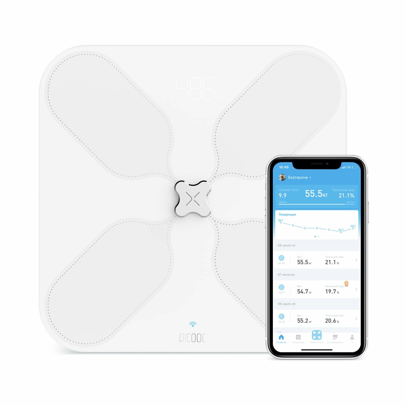 

PICOOC S3 V2.0 Rechargeable WIFI Smart Body Fat Scale