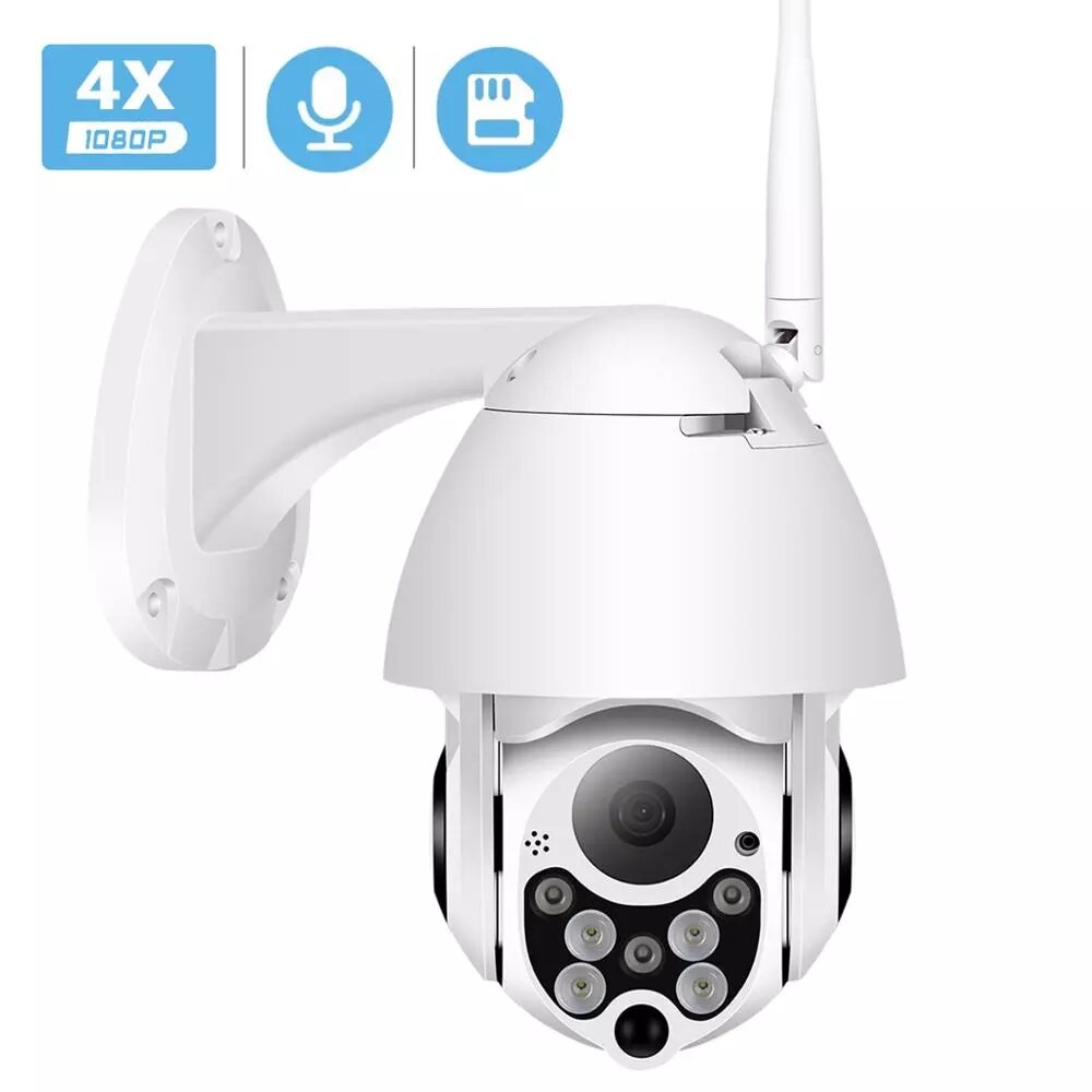 

BESDER 1080P Cloud Storage WIFI Wireless PTZ IP Camera 4X Digital Zoom Speed Dome Camera Outdoor Audio P2P CCTV Surveill