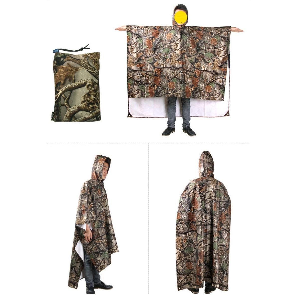 3-w-1 wielofunkcyjny płaszcz przeciwdeszczowy poncho kamuflaż osłona przeciwdeszczowa markiza namiot Rainning odzież