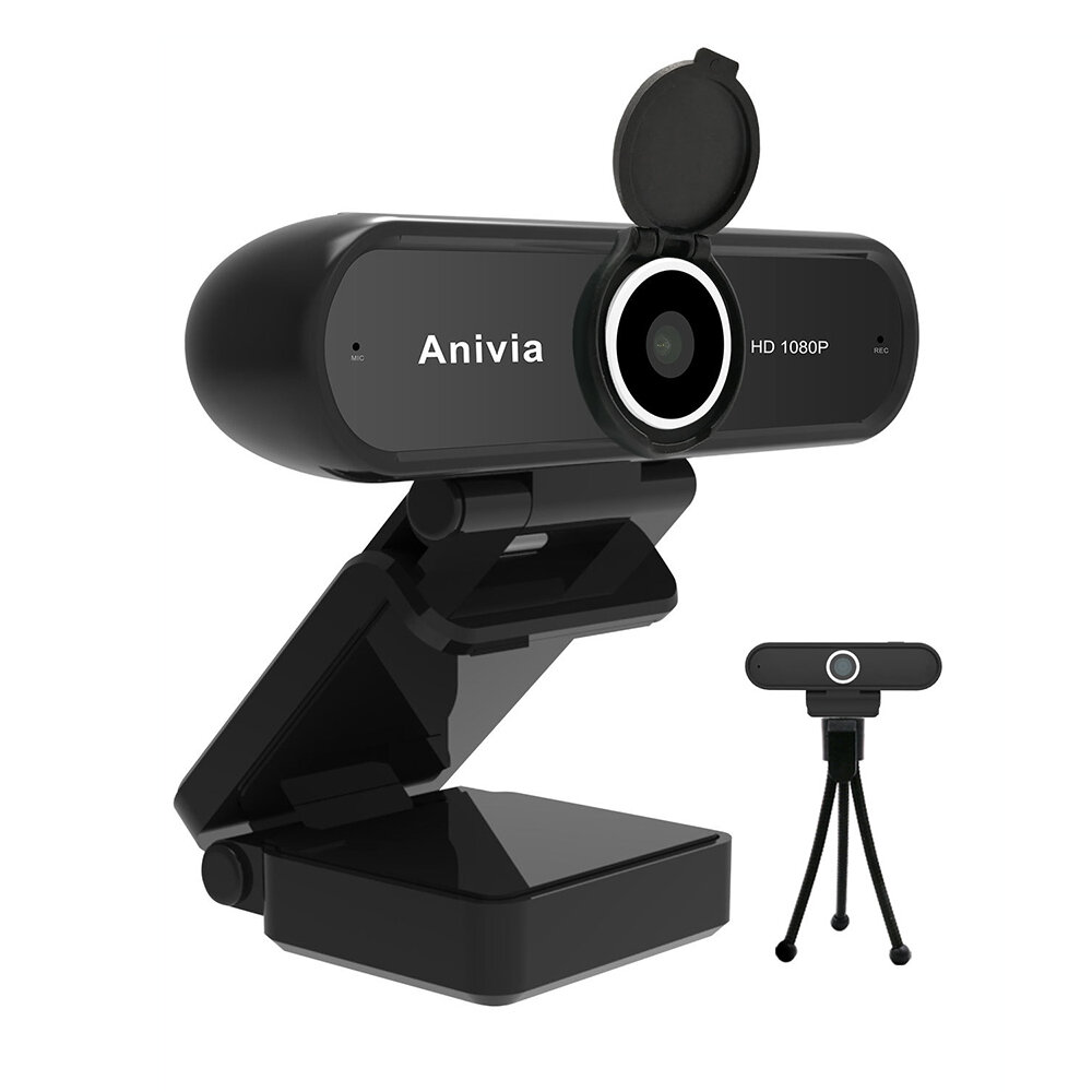 

ANIVIA W10 Webcam Auto-Focus Full HD 1080P 30FPS USB Wired Horizontal Rotation Web Camera with Built-in Stereo Sound Noi