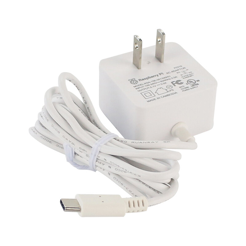 CatdaType-C Adapter 5V/3A Power Supply EU/US/UK Plug Official Type-C Power Supply for Raspberry pi 4B