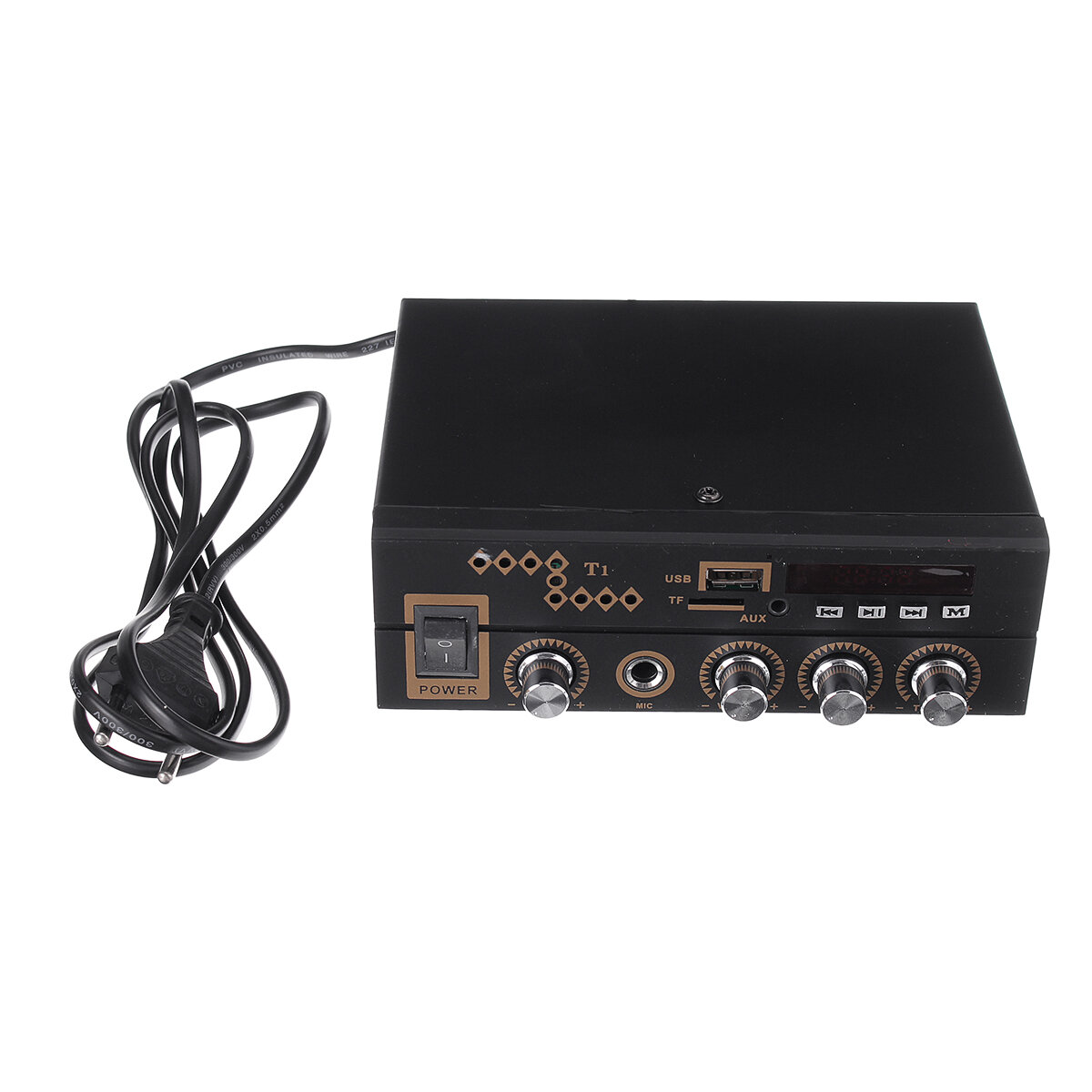 

Kinter T1 AC 90-220V Bluetooth Stereo Audio Усилитель Home Усилитель Дистанционное Управление Поддержка FM USB Микрофон