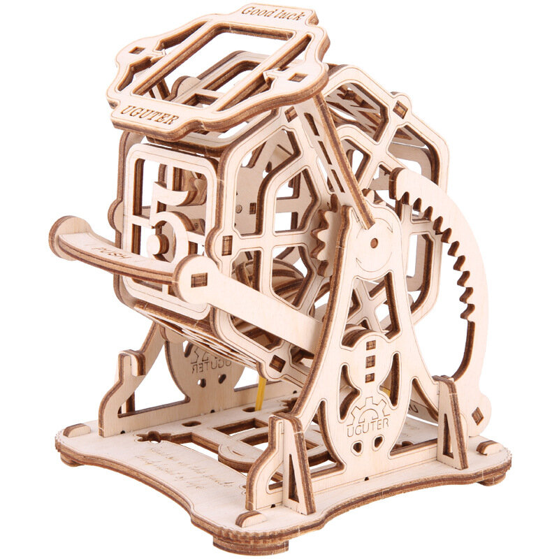 

3D Wooden Lucky Runner Dice Puzzle DIY Mechanical Transmission Model Assembly Toys Creative Gift