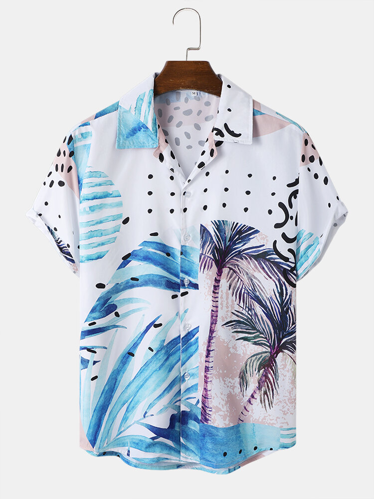 

Мужчины Кокос Пляжная одежда с принтом дерева Soft Удобные дышащие рубашки Все подходящие рубашки