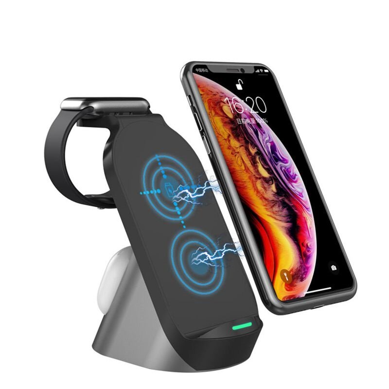 

Bakeey 3-In-1 15W Qi Wireless Charger Fast Wireless Charging Holder For Qi-enabled Smart Phones for iPhone 12 Pro Max fo