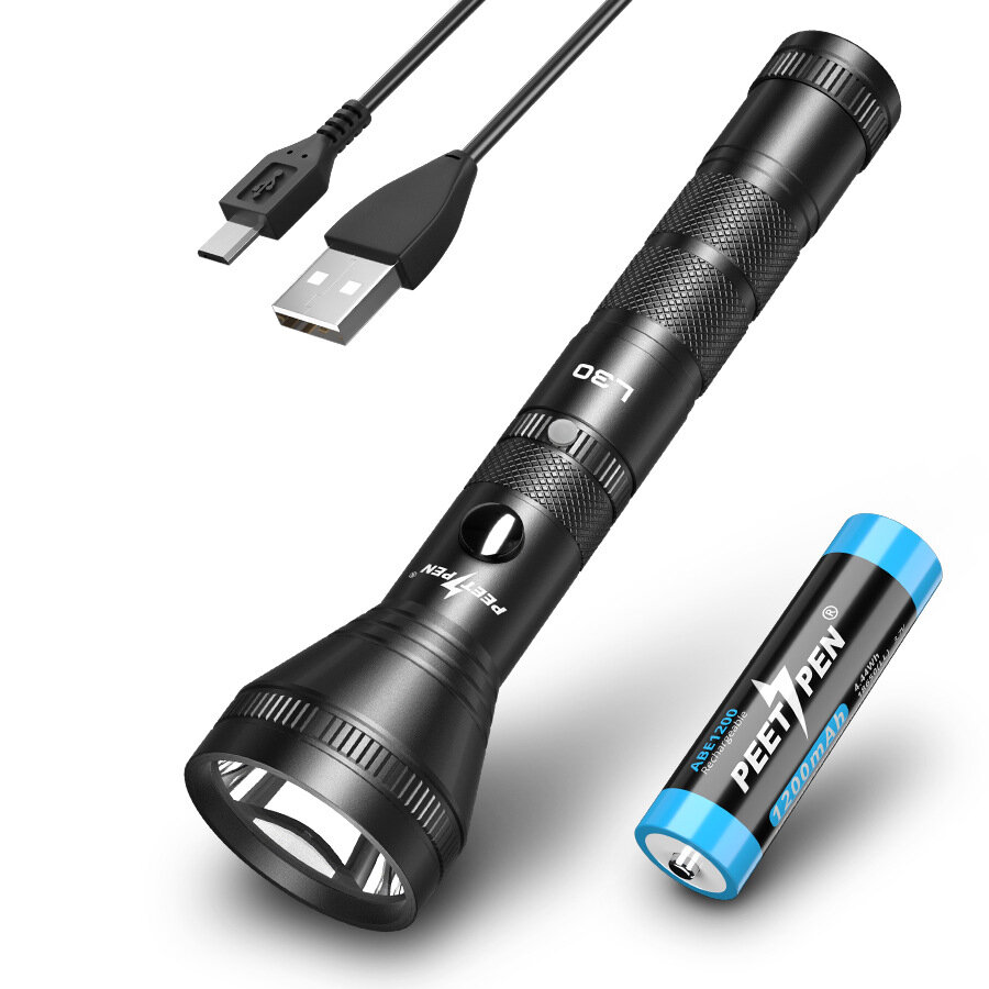 

PEETPEN L30 P8 700LM USB перезаряжаемый LED фонарик с 1200 мАч Батарея внешний аккумулятор для мобильного телефона Кемпи