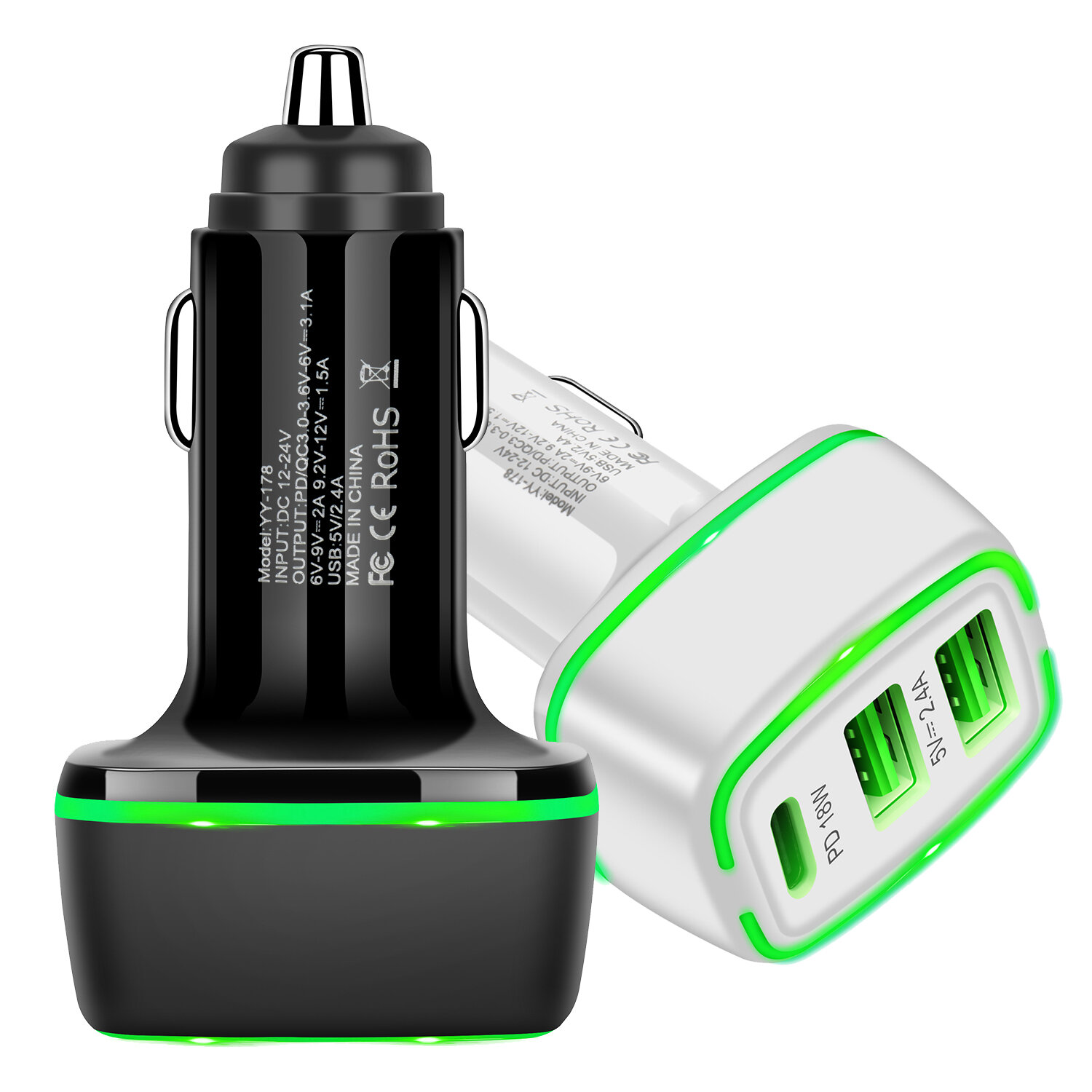 

Bakeey 3 USB PD QC3.0 18W Fast Charging Car Charger For iPhone 12 X XS HUAWEI P30 Oneplus 7 MI9 S10 S10+ for POCO X3 NFC