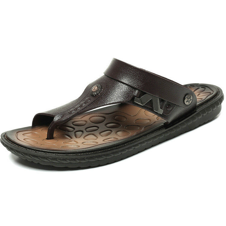 Męskie plażowe sandały zewnętrzne klapki nieślizgowe buty do kąpieli oddychające ultralekkie buty.