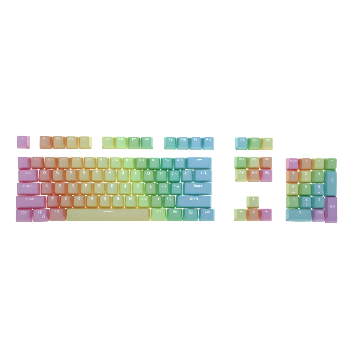 104 toetsen Colorful Keycap Set PBT OEM-profiel doorschijnende aangepaste keycaps voor mechanisch to