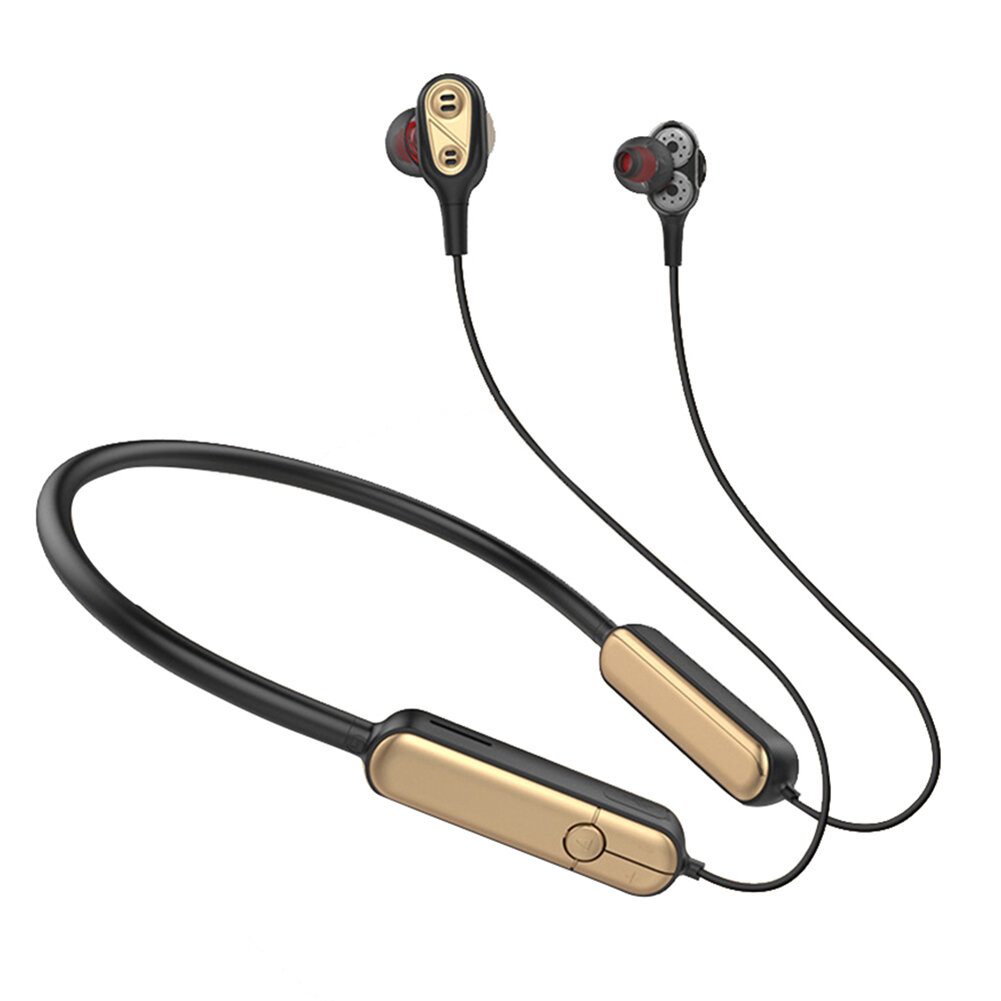 

Bakeey N33 HD Voice bluetooth 5.0 Dual Dynamic Drivers TF Card Stereo Bass Wireless Neckband Sports Earphone with Mic