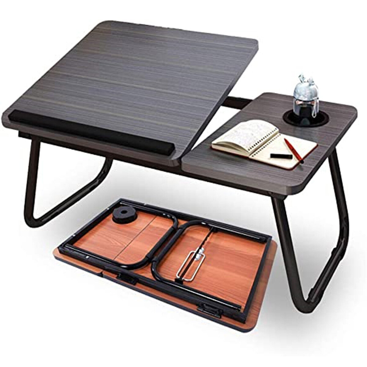 Składany stojak na biurko na łóżku, podnoszony stół na laptopa, stabilny antypoślizgowy wewnętrzny stół w sypialni