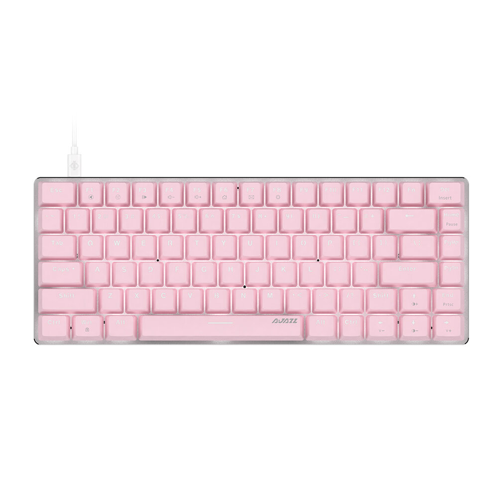 

Ajazz AK33 82 Keys Mechanical Keyboard Type-C Wired Mechanical Switch LED White Backlight Pink Gaming Keyboard