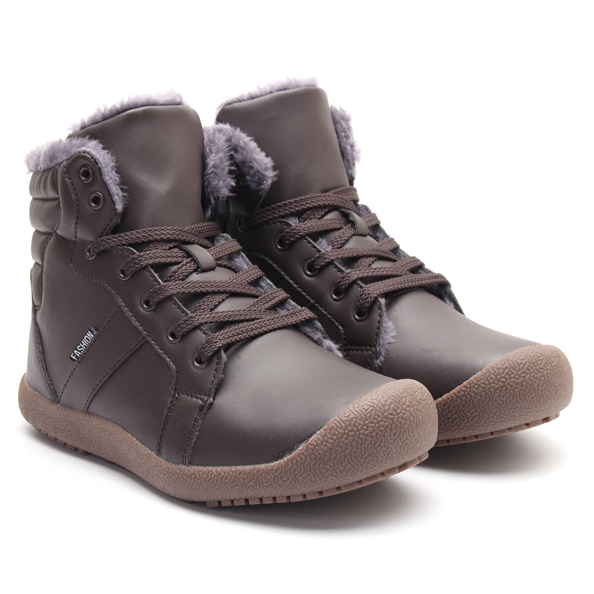 Men's Winter Warm Snow Boot Waterproof PU High Top Lace Up Comfy...