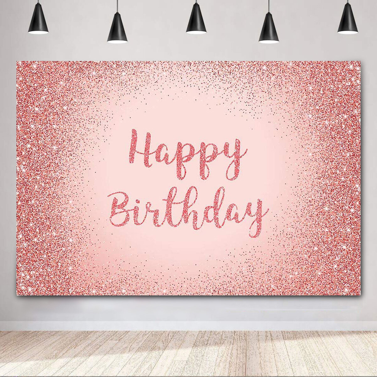 Birthday Photography Background Pink Gold Glitter Backdrop for Adult Women Birthday Party Decoration