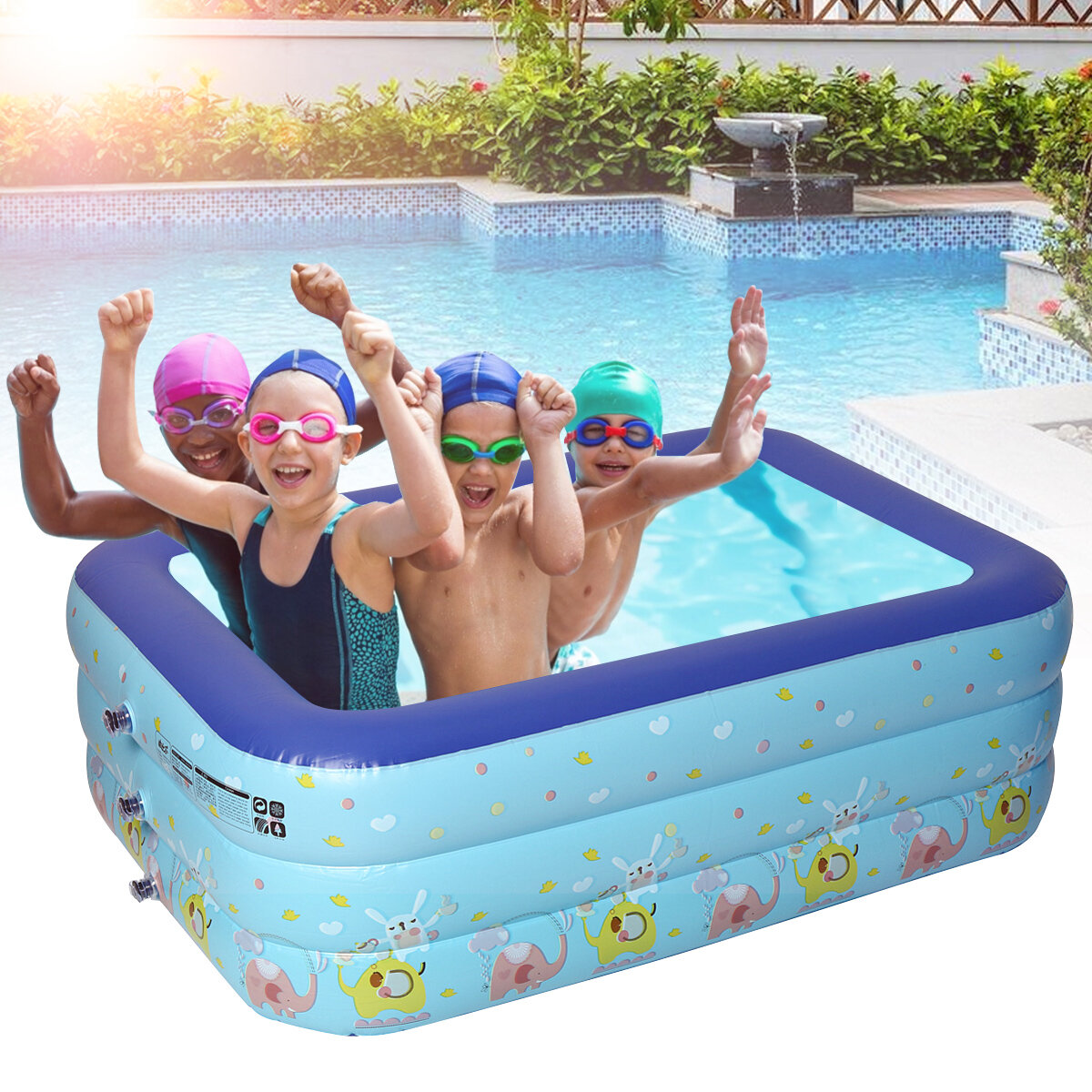 1-4 personen opblaasbaar zwembad buiten zomer opblaasbaar zwembad luchtpomp voor kinderen volwassen