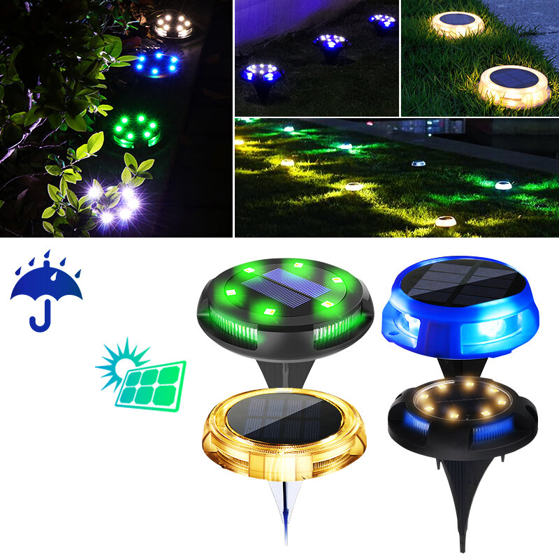 12 LED-Solar-Bodenlichter für den Außenbereich, wasserdichte IP65-Wandlampe für Garten und Rasen