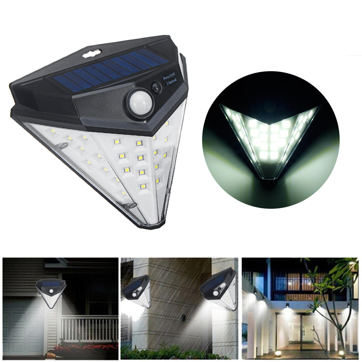 32 LED Solar Power Light Bewegingssensor Beveiliging Tuin Buiten Tuinlamp