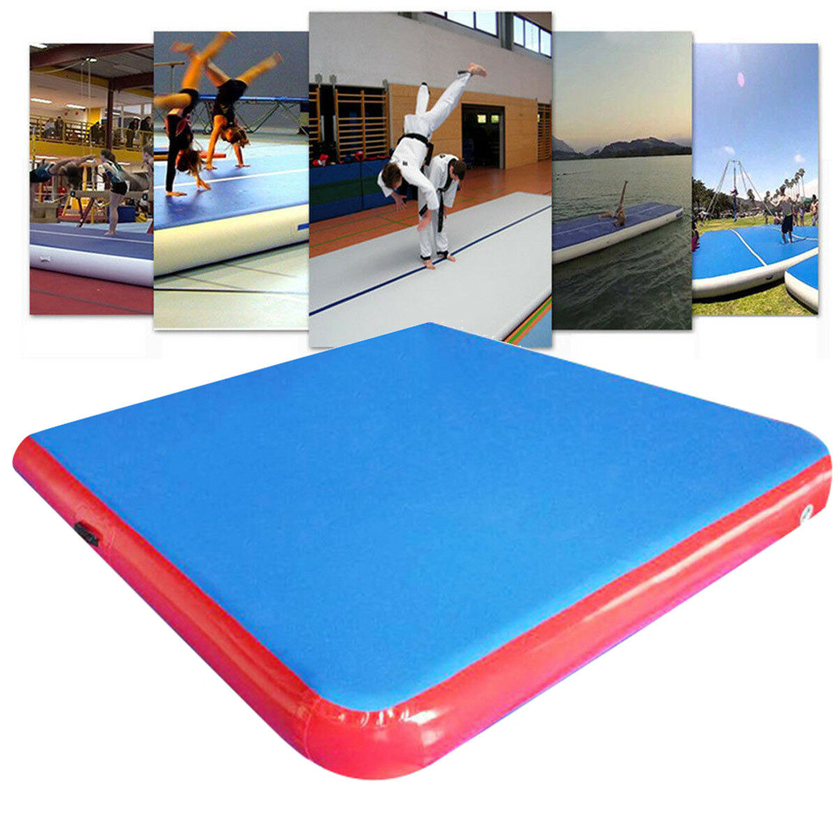 79×79×4inch Inflatable GYM Air Track Mat Airtrack Gymnastics Mat Tumbling Climbing Pilates Pad 