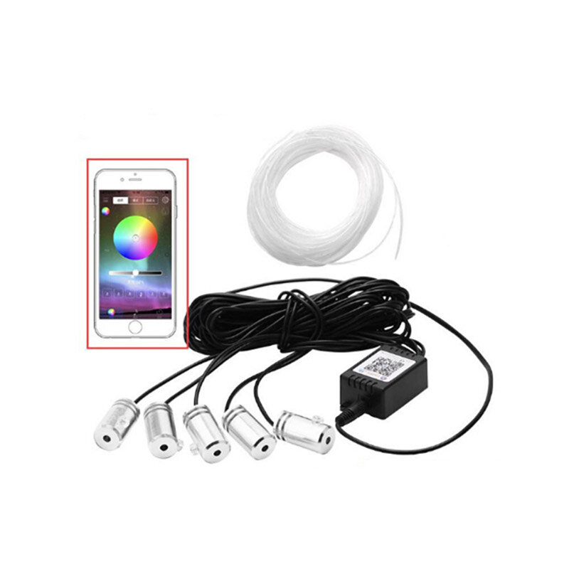 OTOLAMPARA GS-A5 DC 12V RGB Neon LED Atmosphere Lamp Kit BT Receiver Decoration Light for Car