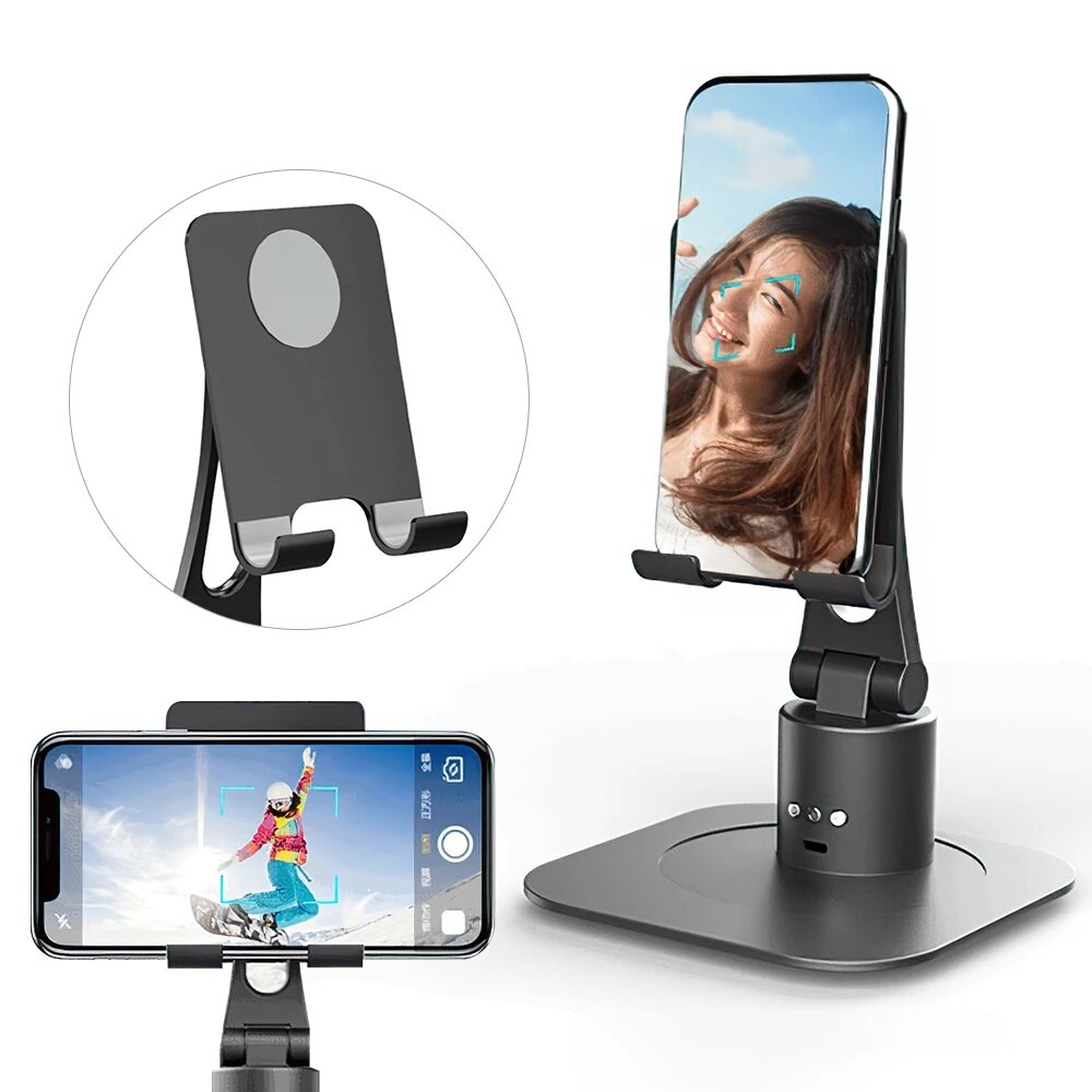 

Bakeey Smart AI Face Tracking Follower Auto Shooting Selfie Stick 360 Rotation Mobile Phone/ Tablet Holder Stand Bracket