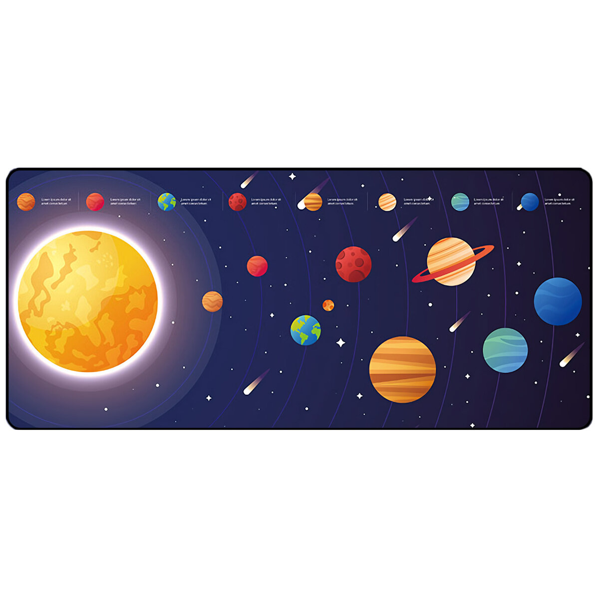 FBB Extra Large Mouse Pad Solar System Anti-slip Rubber Gaming Keyboard Pad 900*400*4mm Desktop Table Protective Mat for