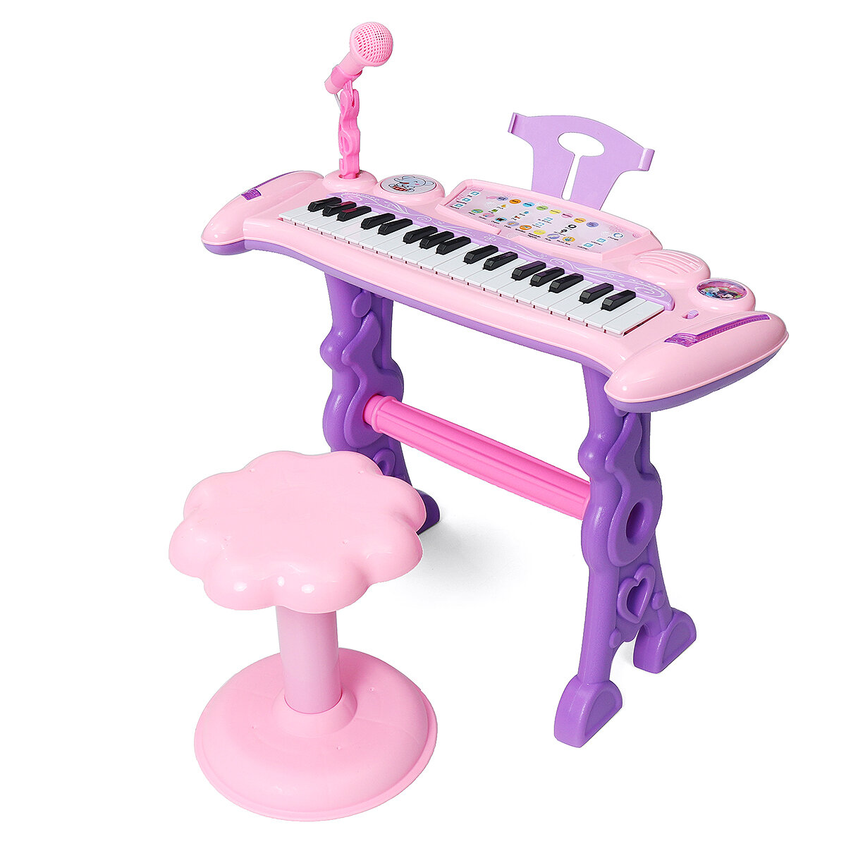 

37 Key Electronic Клавиатура Kids Mini Grand + Табурет для фортепиано Микрофон Музыкальные игрушки