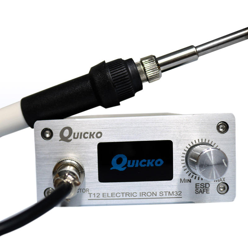 

Quicko T12 STM32 OLED Soldering Station CNC Panel with 907 Handle T-12K Solder Iron Tip