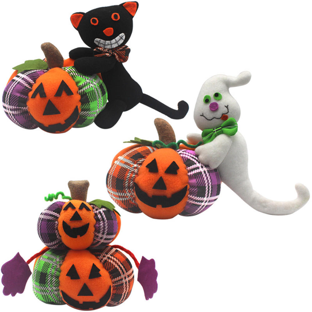 Halloween knuffel 30cm Doll Pumpkin Ghost Black Cat Cartoon feestpop