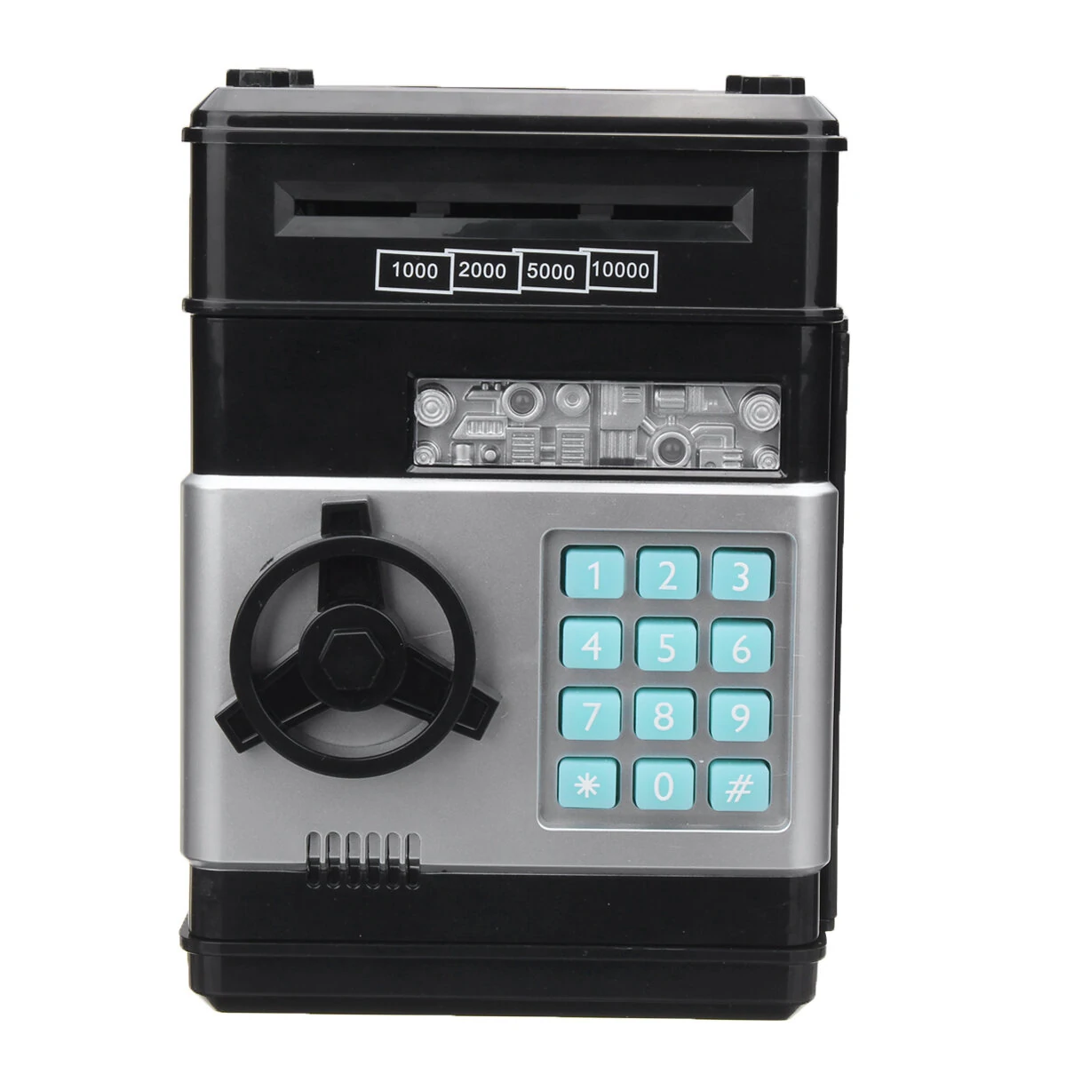 Code key lock piggy bank coins cash saving money box counter mini safe box gift for children