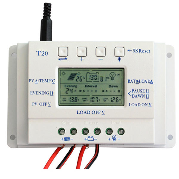 20A LCD Solar Panel Battery Charge Controller 12V/24V Temperature Regulator 