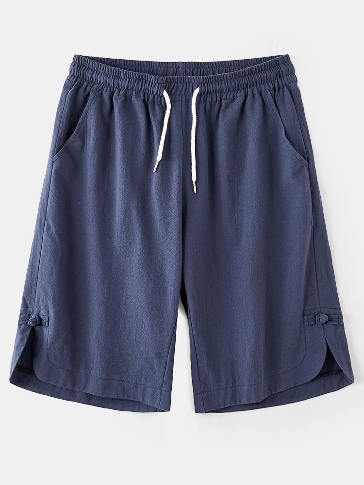 

Mens 100% Cotton Breathable Summer Baggy Loose Drawstring Casual Shorts