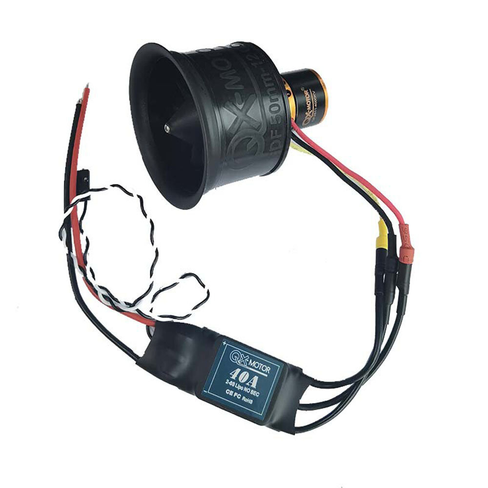 

QX MOTOR 50mm 12 Blades Ducted Fan EDF With 12.6V 3S 4600KV Motor CW/CCW + 40A ESC for RC Airplane Fixed-wing