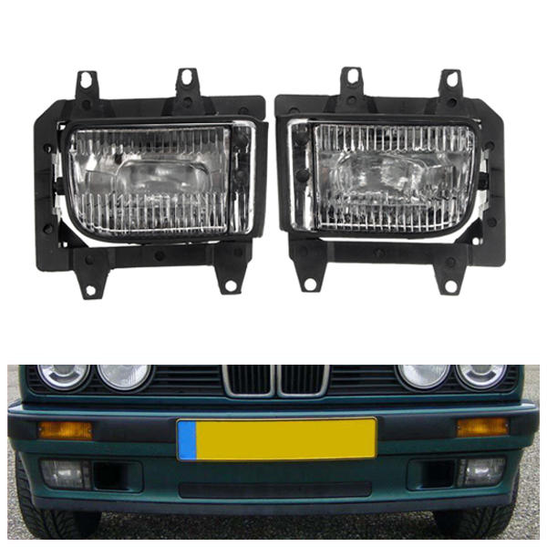 Paar Plastic Bumper Front Clear Mistlamp Cover voor BMW E30 318i 318is 325i 325is