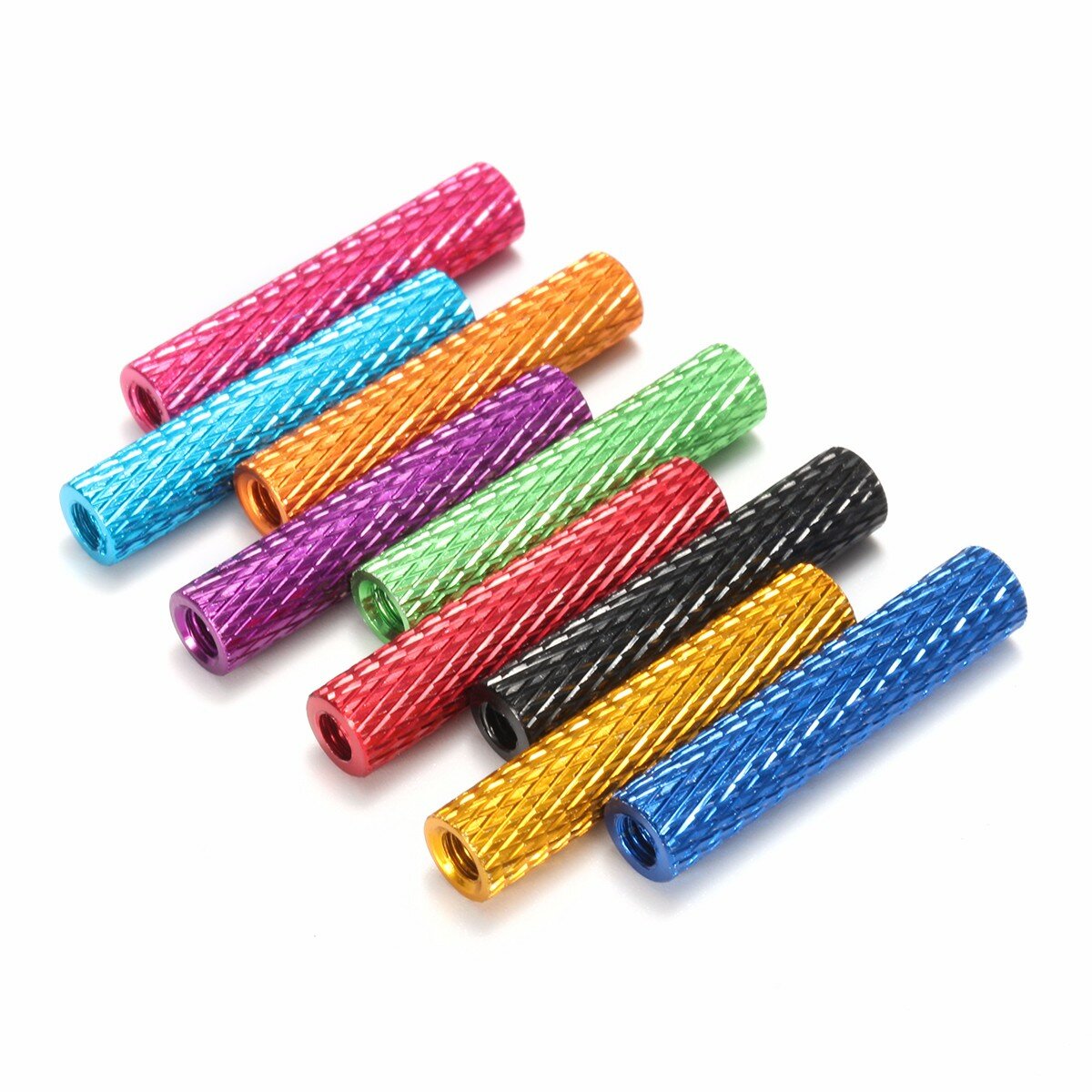 Suleve™ M3AS4 10Pcs M3 20mm Knurled Standoff Aluminum Alloy Anodized Spacer