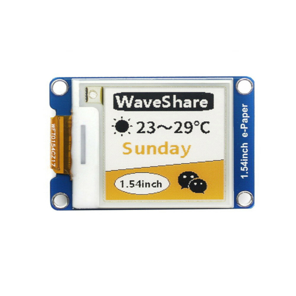 Waveshare? 1,54 inch inktschermmodule 152x152 Elektronisch papier SPI-interface Geel Zwart-wit Driek