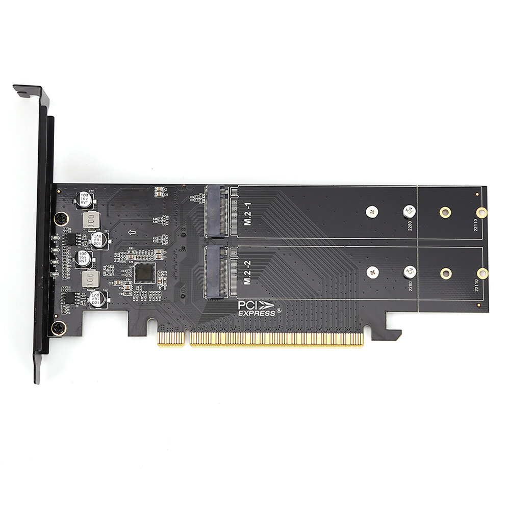 PCI-E 4.0 X16 to M.2 M Key NVME 4 Bays Hard Drive Adapter 8000MB/s Soft Raid Array Card Support M.2 NVMe Hard Disk 2280