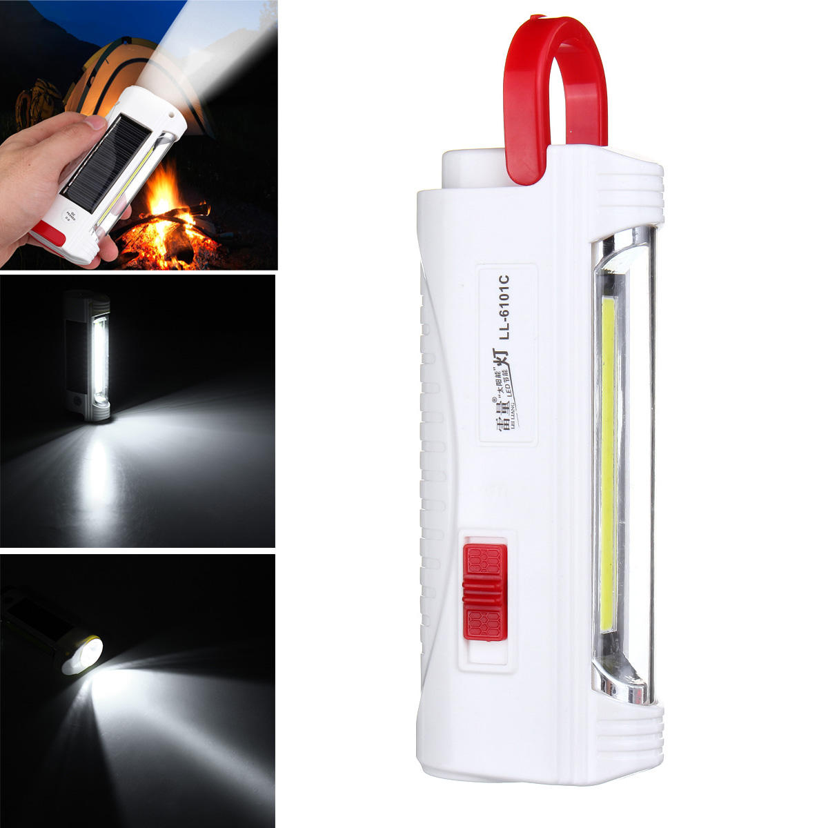 3W Portable Camping COB LED Solaire Lanterne D'urgence Nuit Lampe de Poche Torche Spot Lampe