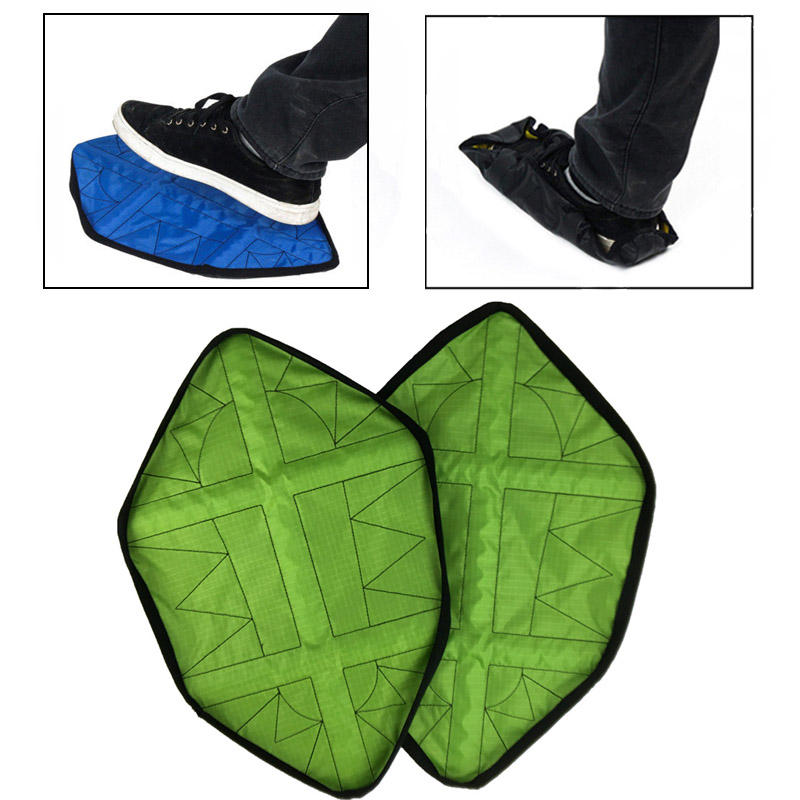 2 piezas / par de cubiertas de zapatos reutilizables al aire libre cámping tapa de calzado automática portátil de interior