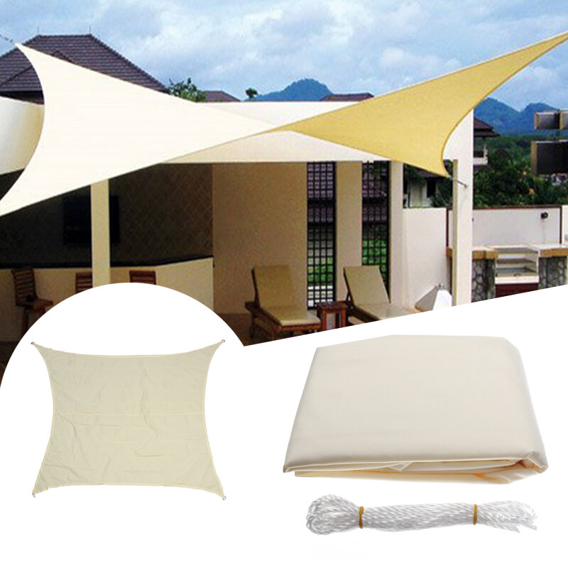 2.4M/8ft Square Sun Shade Sail UV Water Resistant Canopy Patio Garden Tent Awning