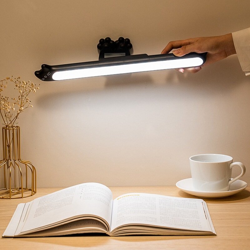 Hangende magnetische LED-tafellamp Oplaadbaar / plug-in Oogbescherming Bureaulamp Traploos dimmend n