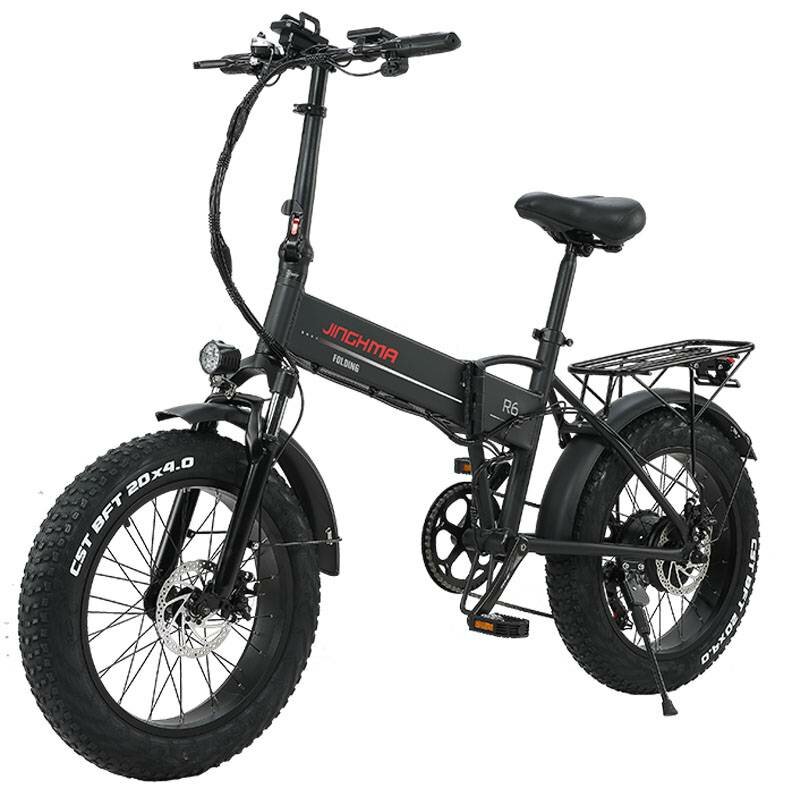 [EU Direct] JINGHMA R6 500W 48V 12.8Ah*2 Double Batteries 20x4.0inch Folding Electric Bicycle 40-70KM Mileage 180KG Payload Electric Bike
