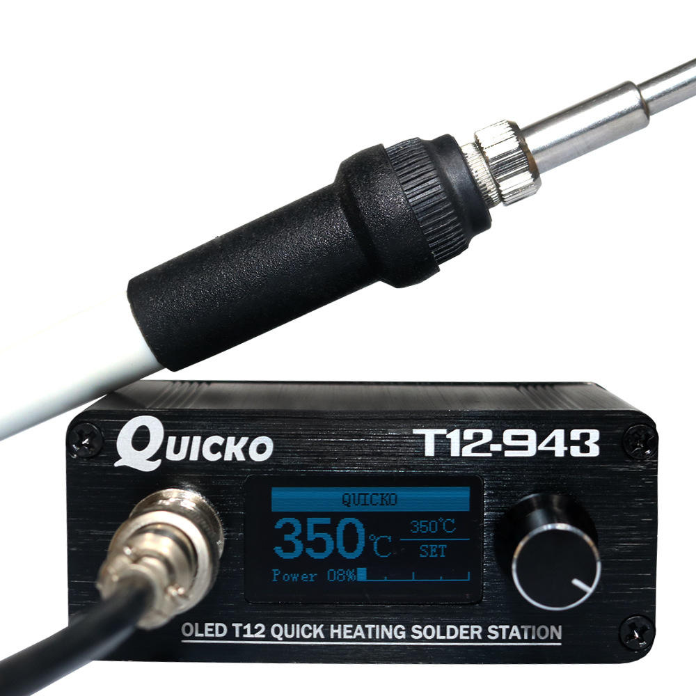 

Quicko T12-943 Mini OLED STM32 1.3inch Soldering Station Electronic Welding Iron DC Version Portable with 907 Handle + T