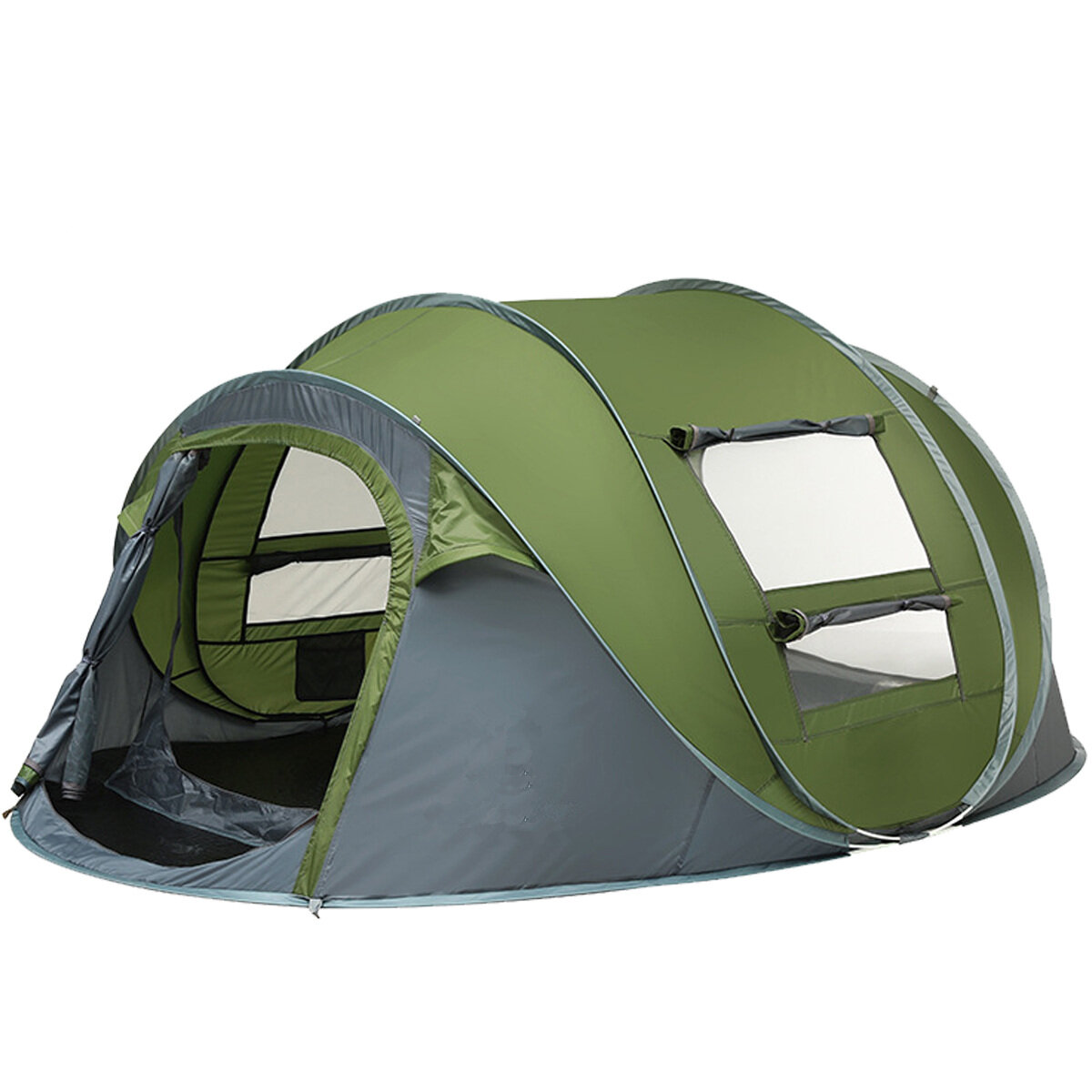 Tente de camping pour 3-4/5-8 personnes avec double porte, respirante, automatique, imperméable, avec auvent pour se protéger du soleil, idéale pour le camping, la randonnée ou la plage.
