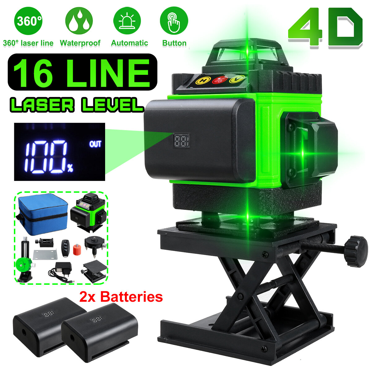 Poziomica laserowa 16 Lines 4D Laser Level z EU za $43.99 / ~176zł