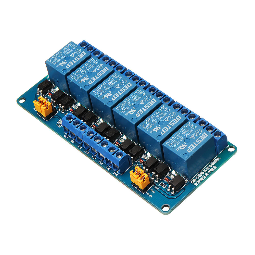 6-kanaals 12V relaismodule hoog- en laagniveau-trigger BESTEP voor Arduino - producten die werken me