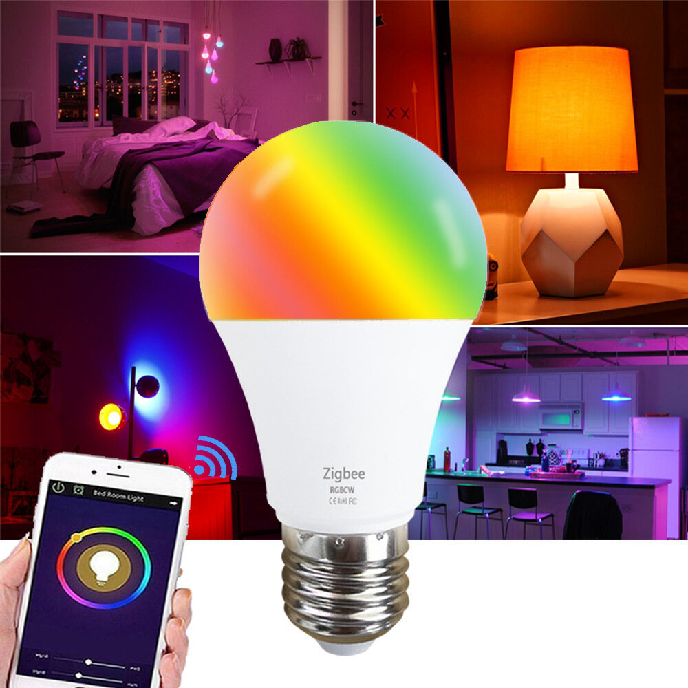 

AC85-265V E27/B22 Smart LED RGB CW Bulb Home Lamp Dimming and Color Adjustment Smart APP Control